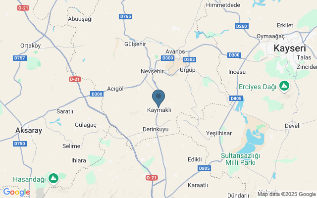 Kaart met locatie Kaymakli